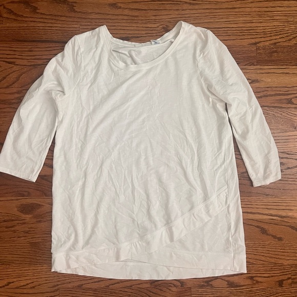 Sigrid Olsen White Relaxed 3/4 Sleeve Casual Tee - Medium - Picture 1 of 8
